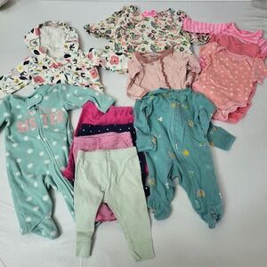 Girls Carter's KicKee Pants Genuine Baby Simple Joys 12 Pc Lot Bundle NB 0-3M